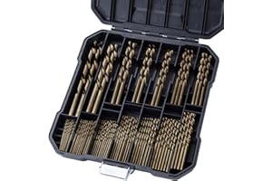 Sinyeenglon Cobalt Drill Bits Set for Hardened Metal and Stainless Steel, 99Pcs M35 High Speed Steel Twist Jobber Drill Bits 