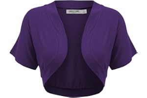 Lock and Love Women's Versatile Open Front Lightweight Short Sleeve Bolero Shrug