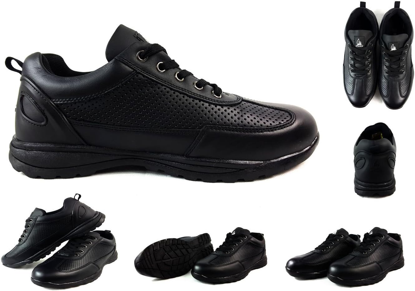 B991 Black MENS SAFETY TRAINERS SHOES BOOTS WORK STEEL TOE CAP HIKER ANKLE UK8 / EUR 42