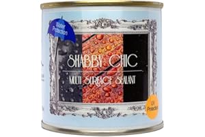SHABBY CHIC CHALK BASED FURNITURE PAINT Shabby Chic Multi Surface Clear Coat Sealant- Clear Satin Sheen Acrylic Sealer Top Coat for Chalk Style Furniture Paint, Durable, Non Yellowing, Waterproof Sealant - Indoor/Outdoor - 8.5oz - Low Sheen