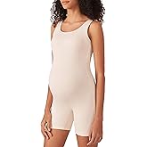 POSHDIVAH Women's Maternity Bodysuit Pregnancy Shapewear Double Lined Sleeveless Tank Top Shorts Romper Jumpsuit