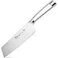 Cangshan N1 Series German Steel Forged Nakiri Vegetable Cleaver, 7" Blade, Silver