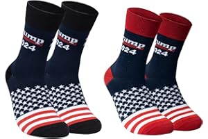 SUUYOO Trump 2024 Socks, President Patriotic Socks MAGA, Funny Socks Men, Women Novelty Gag Gift for Birthday Christmas, 2 Pairs