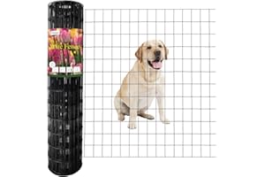 FOREHOGAR Black PVC Coated Welded Wire Fence 36 Inch x 50 Foot, 2 Inch x 3 Inch 16GA, Garden Border Fencing Roll Vinyl Coating Metal Wire Mesh for Yard Vegetable Plant Protection Poultry Netting