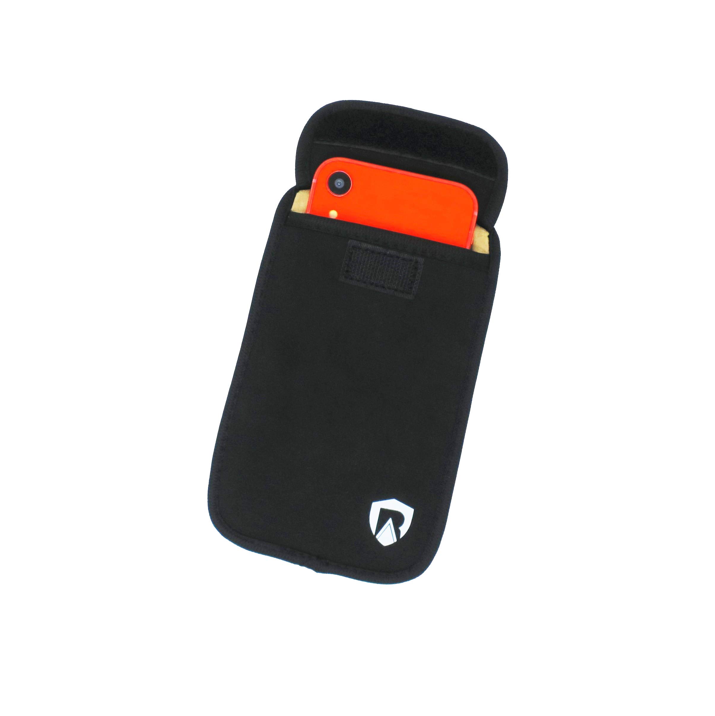 RadiArmor EMF Blocking Cell Phone Sleeve - EMF Blocking Pouch That Fits Most Standard Smartphones - Updated Version (Black, Large)