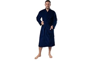 BAGNO MILANO Organic Men Bathrobe, GOTS Certified Organic Turkish Cotton Luxury Kimono Robe, Made in Turkey