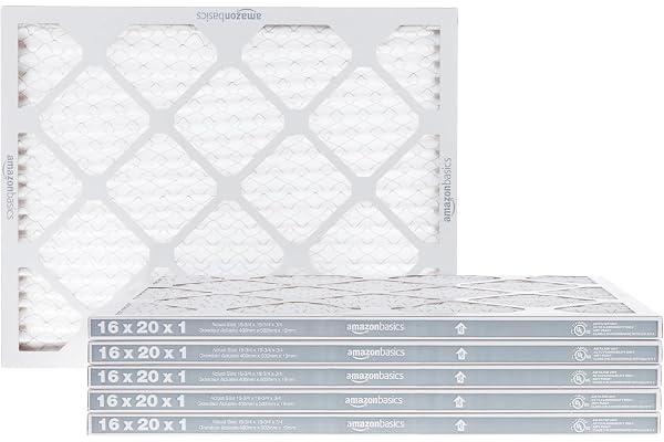 Amazon Basics 16x20x1 Air Filter 6-Pack, MERV 8 AC Furnace Filters, Allergy Control, Removes Dust, Lint and Pollen, Electrost