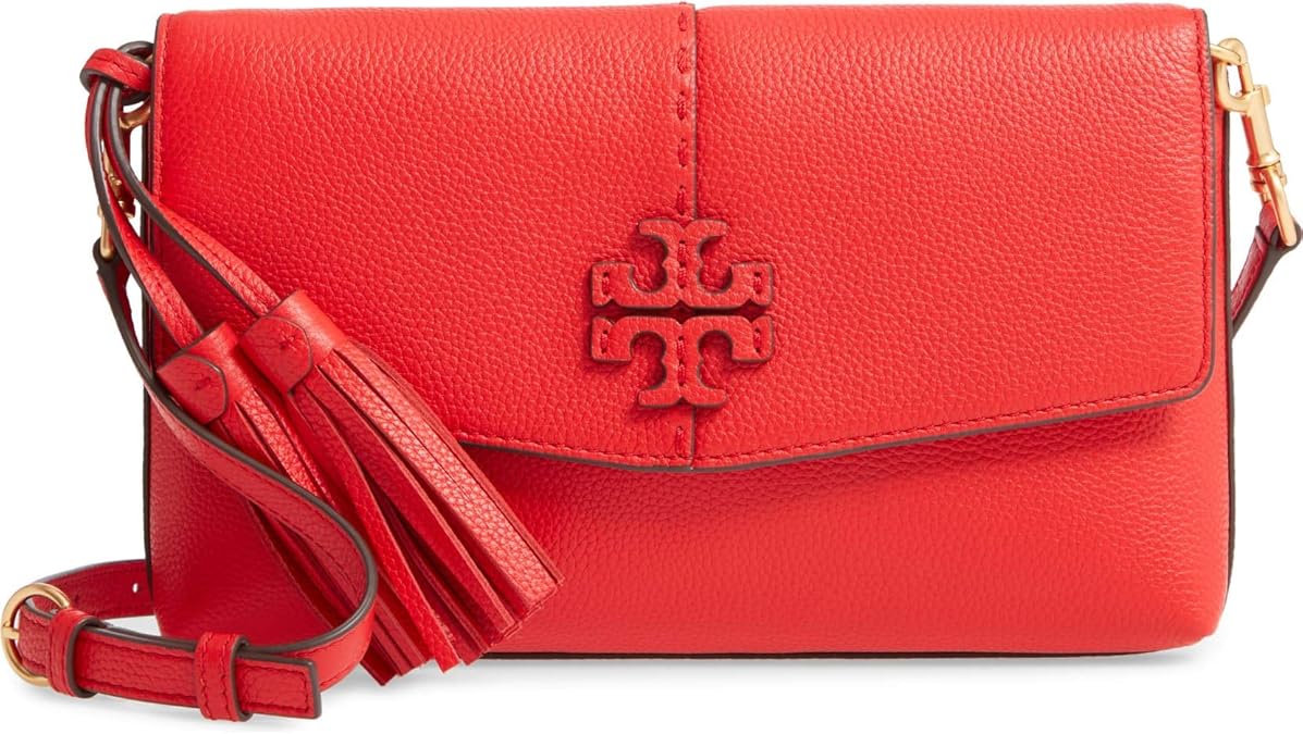 Tory Burch Women's Brilliant Red Mcgraw Crossbody Handbag Handbags