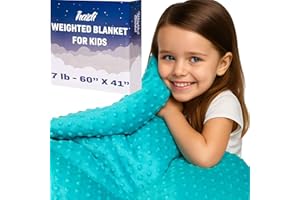 HAZLI Super-Soft Kids Weighted Blanket 7 Pounds - Weighted Blanket for Kids - Easy to Clean, Washable Minky Cover - 41x60 Inches 7lbs Child - Small Heavy Blanket for Girls and Boys