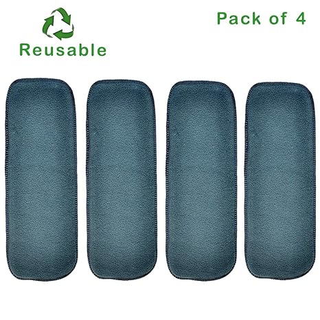 MOMY MOM New Born Baby Clothes Inserts | Newborn Nappy Liners | Diaper Nappies Pads | Infant Wet Free Liner for Babies; Microfiber Grey, 0-24 Months-Pack of 4 Pcs