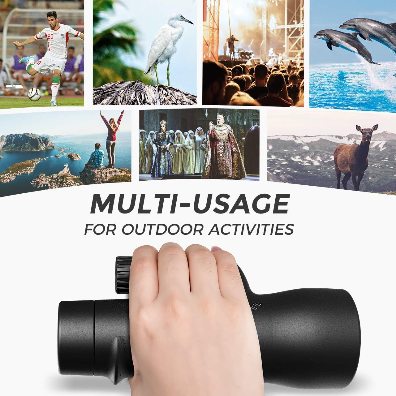 Monocular Telescope - 12X55 High Power Starscope Monocular Telescope with Smartphone Holder, BAK4 Prism & IPX7 Waterproof Monocular for Adults Kids Bird Watching Hunting Camping Hiking Traveling : Camera & Photo