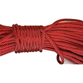 Double Braid Polyester Rope 1/4 Inch, Red