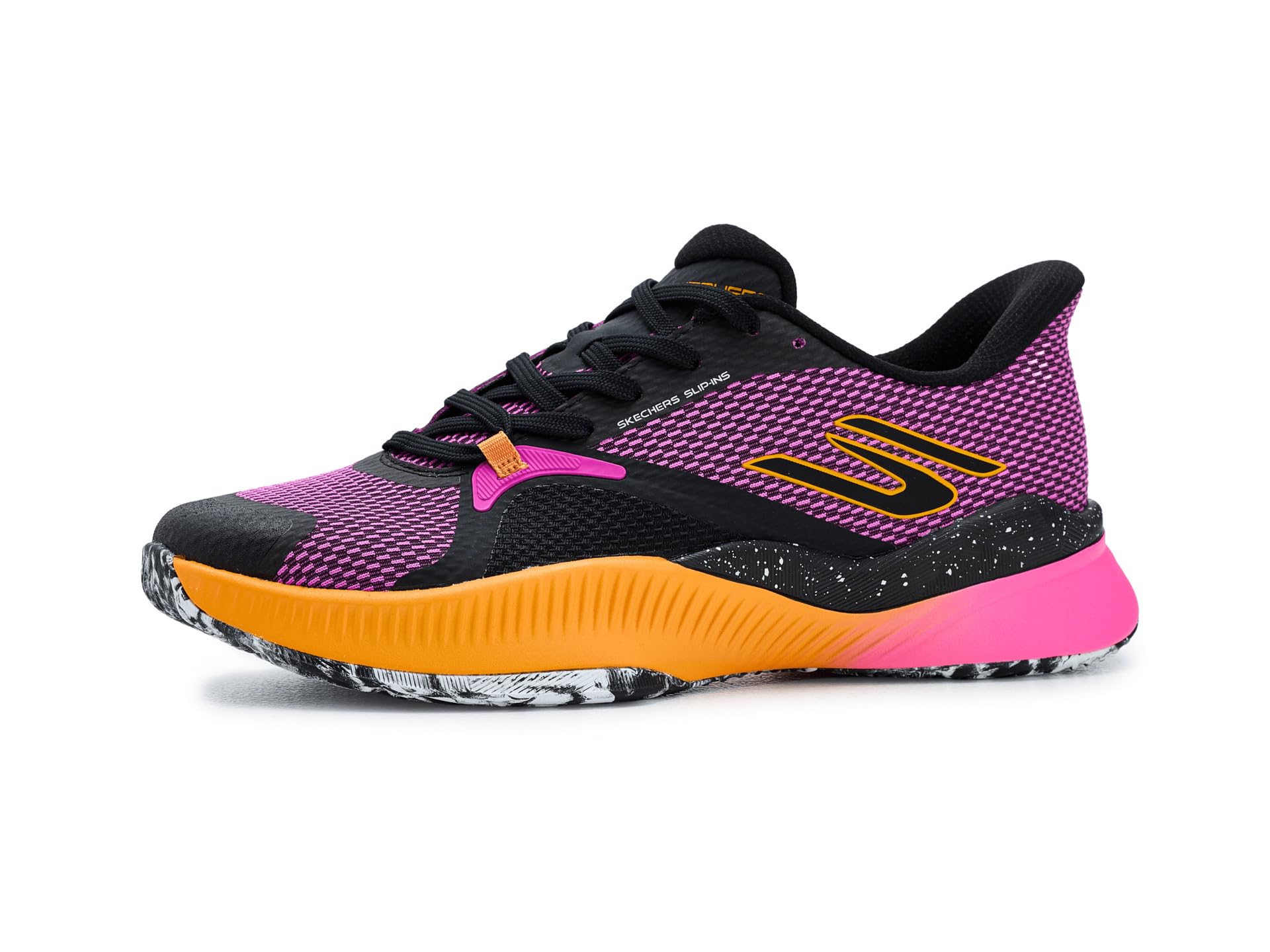 Skechers Women’s Tennis State Champ Hands Free Slip-Ins Sneaker, Black/Pink, 8.5
