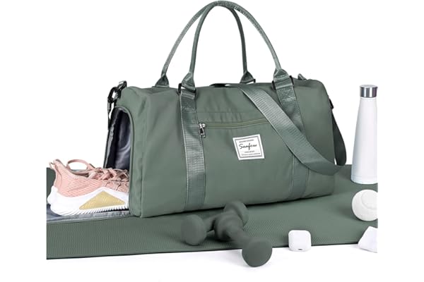 BJLFS Gym Bag Womens Men with Shoes Compartment and Wet Pocket,Travel Duffel Bag Sport Gym Tote Bags Weekend Overnight Bag