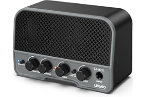 LEKATO Mini Guitar Amp Rechargeable Electric Guitar Amplifer 5W, Clean/Overdrive Channels,Portable Small Amp for Guitarist Practice,Black