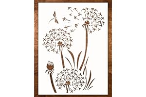 Extra Large 12x16 Inch Dandelion Stencil for Painting on Wood, Canvas - Reusable Drawing Stencils for Crafts, Wall, Art, Furn