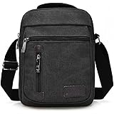 Ecokaki(TM) Canvas Crossbody Everyday Satchel Bag Shoulder Messenger Bag iPad Travel Portfolio Bag