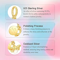 Alstade Gold Night Glow Firefly Dangle Charm 925