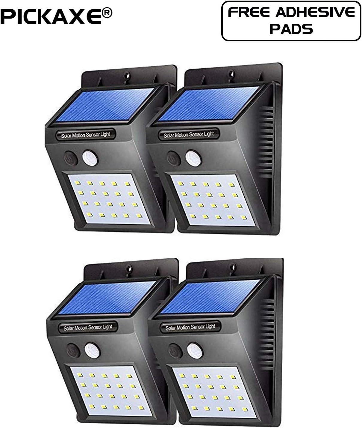 PICKAXE® 20 LED Bright Solar Powered Motion Sensor Outdoor Security Lights Wireless Waterproof Night Spotlight for…