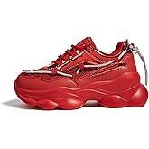 LUCKY STEP Women's 90s Chunky Sneakers Sparkly Bling Rhinestone Rope Platform Casual Thick Dad Rave Walking Shoes