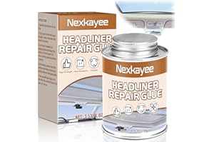 Nexkayee Headliner Repair Glue 100ml, Flexible Upholstery Glue for Cars, with Brush, Strong Car Roof Liner Adhesive for Repairing Automotive Interiors, Leather, Fabric and More