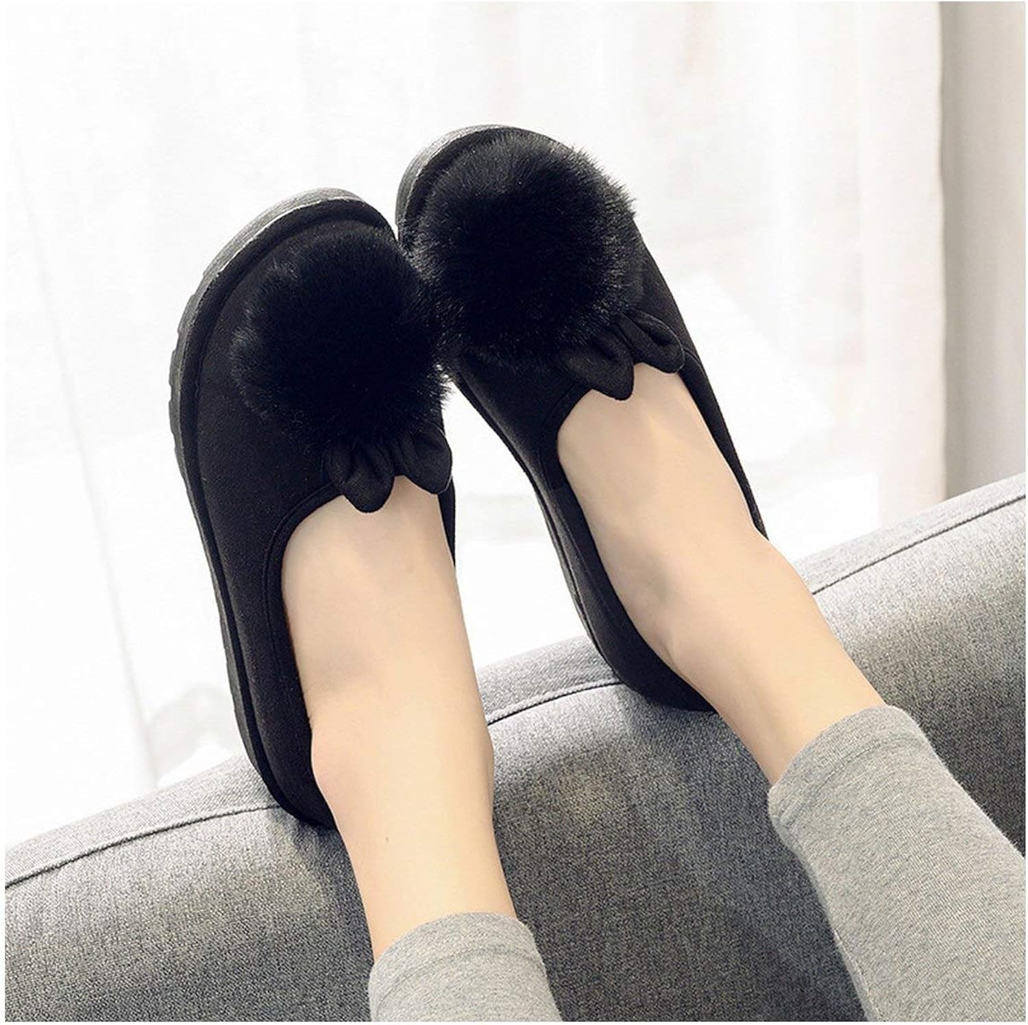 flat black non slip shoes