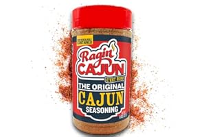 RAGIN' CAJUN FIXIN'S Original Cajun Seasoning - 8 oz, Less Salt, Low Sodium, No MSG, All Natural - Authentic Louisiana Spice for Grilling and Cooking Fish, Chicken, Steak, Soup, Seafood & Gumbo by Ragin' Cajun