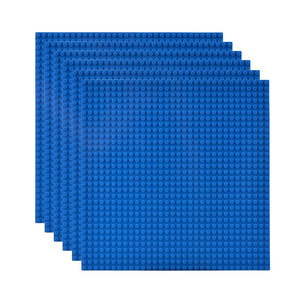 Lekebaby 6 Pack Classic Baseplates, 10"x10" Large Building Board Base Plates 100% Compatible with All Major Brands, Blue — image 1