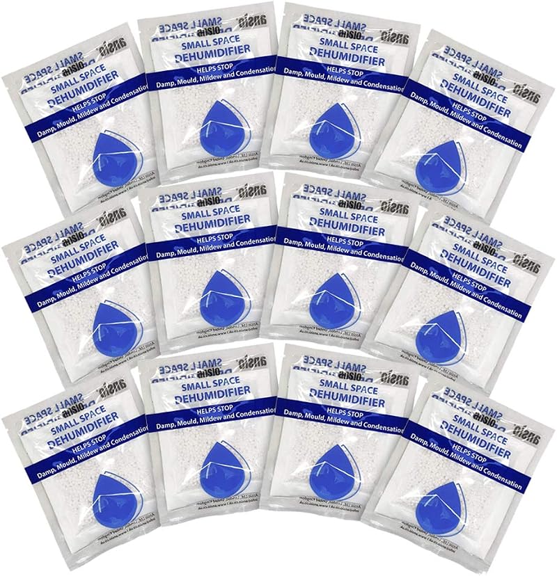 ANSIO Dehumidifier Sachets 12 x 36g - Damp Absorber for Small Spaces
