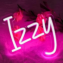 attneon Izzy Name Neon Sign for Wall Decor,LED Name