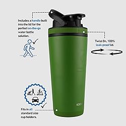 Ice Shaker 26 Oz Shaker Bottle, Stainless Steel
