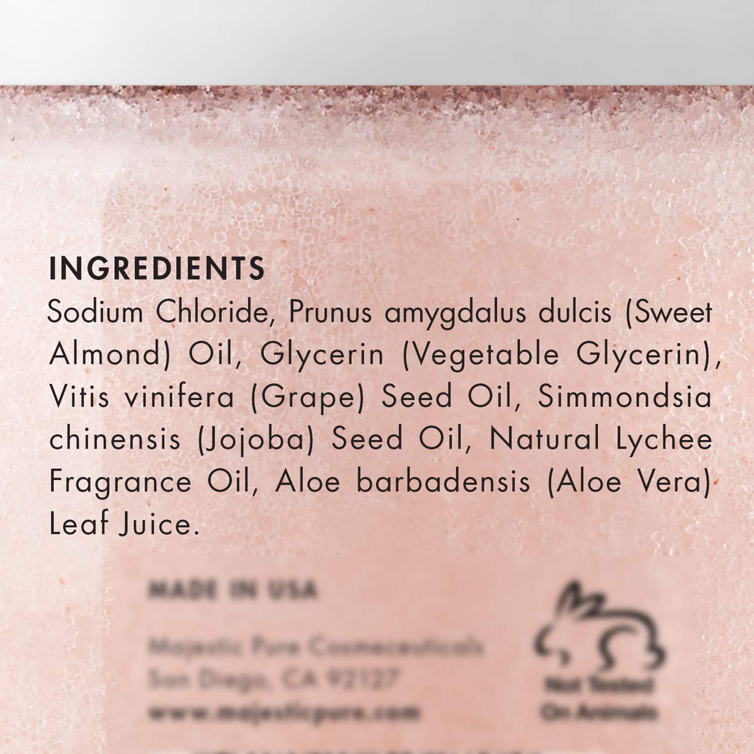 Majestic Pure Himalayan Salt Body Scrub with Lychee Oil, Exfoliating Salt Scrub to Exfoliate & Moisturize Skin, Deep Cleansing - 10 oz : Beauty