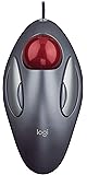 Logitech Trackman Marble Trackball Mouse – Wired USB Ergonomic Mouse for Computers, with 4 Programmable Buttons, Dark Gray