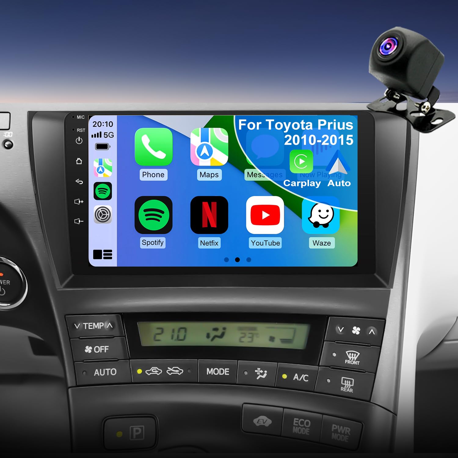 Photo 1 of 4core 64G Upgrade Car Radio For Toyota Prius 2010 2011 2012 2013 2014 2015, Prius Stereo 9inch IPS Touchscreen Wireless Carplay Android Auto, GPS Bluetooth 5GWifi FM Backup Camera Fit for JBL & No JBL