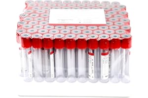 Meterbox Vacutainer Blood Collection Tubes 10ml Plain Tube Vacuum Collecting Lab Tube for Lab Test Tubes Pet Animals Veterinary 100 Pcs Wrap Packaging