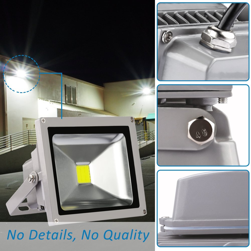 LEDMO 20w flood lights LED Waterproof IP65 Floodlight, Daylight White