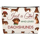 Dachshund Gifts for Women Makeup Bag Sausage Dog Gift Dachshund Lover Gifts for Daughter Sister Best Friend Cosmetic Bag with Zipper Pet Mom Owner Gift for Women Graduation Birthday Travel Pouch