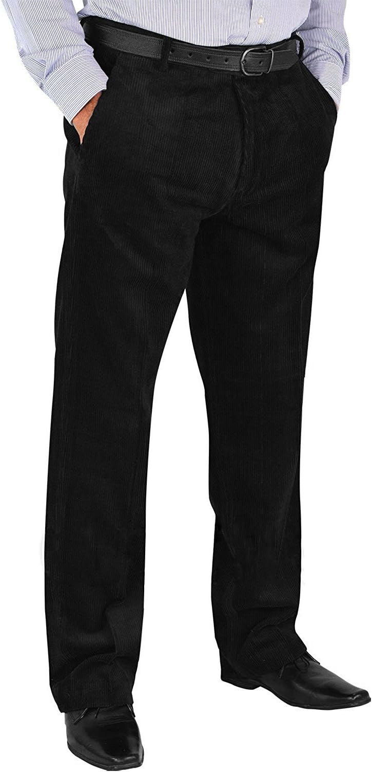 MagrittaMens Corduroy Trousers Smart Cord Trousers Waist 30 to 50, Inside Leg 27 Inches