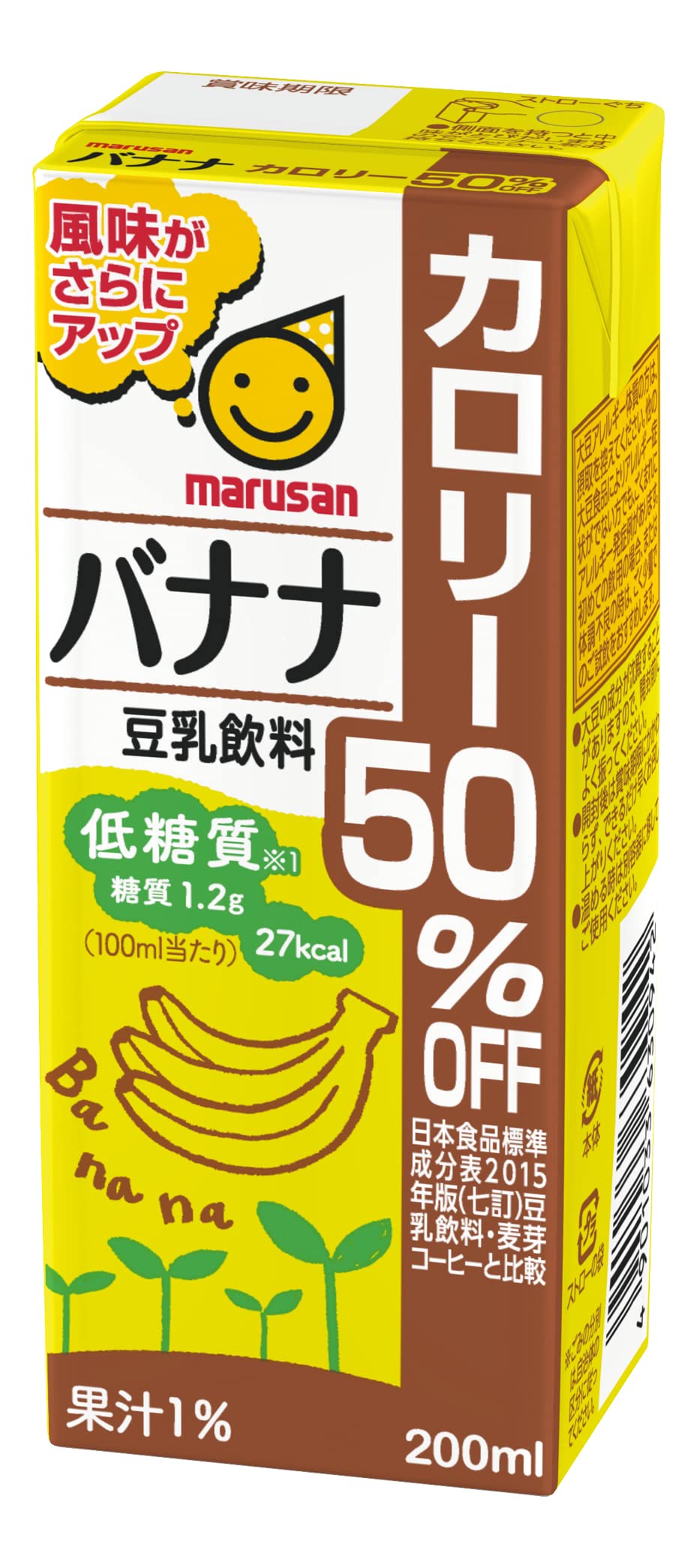 マルサン 豆乳飲料バナナカロリー50%オフ 200ml×24本商品画像