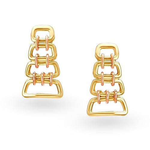 14KT 2 Colour Gold Drop Earrings for Women