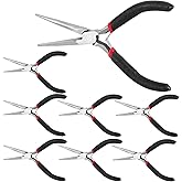 SEUNMUK 8 Pack 6 Inch Long Needle Nose Pliers Set, Precision Long Nose Pliers with Comfort Grip Handles, Extra Long Needle Nose Pliers for Jewelry Making, Bending Wire and Small Object Gripping