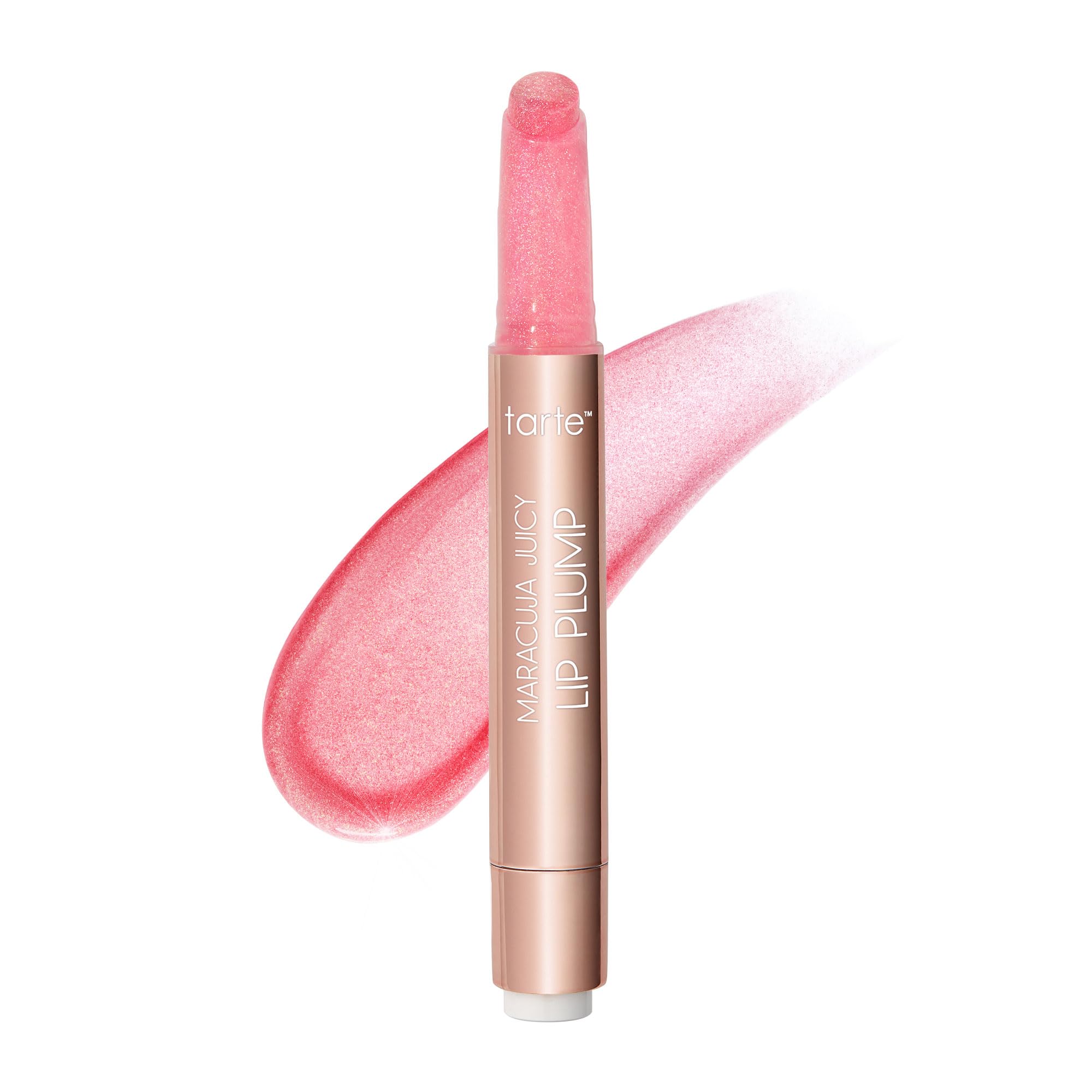 Photo 1 of tarte maracuja juicy shimmer glass lip plump - pink shimmer glass - full size