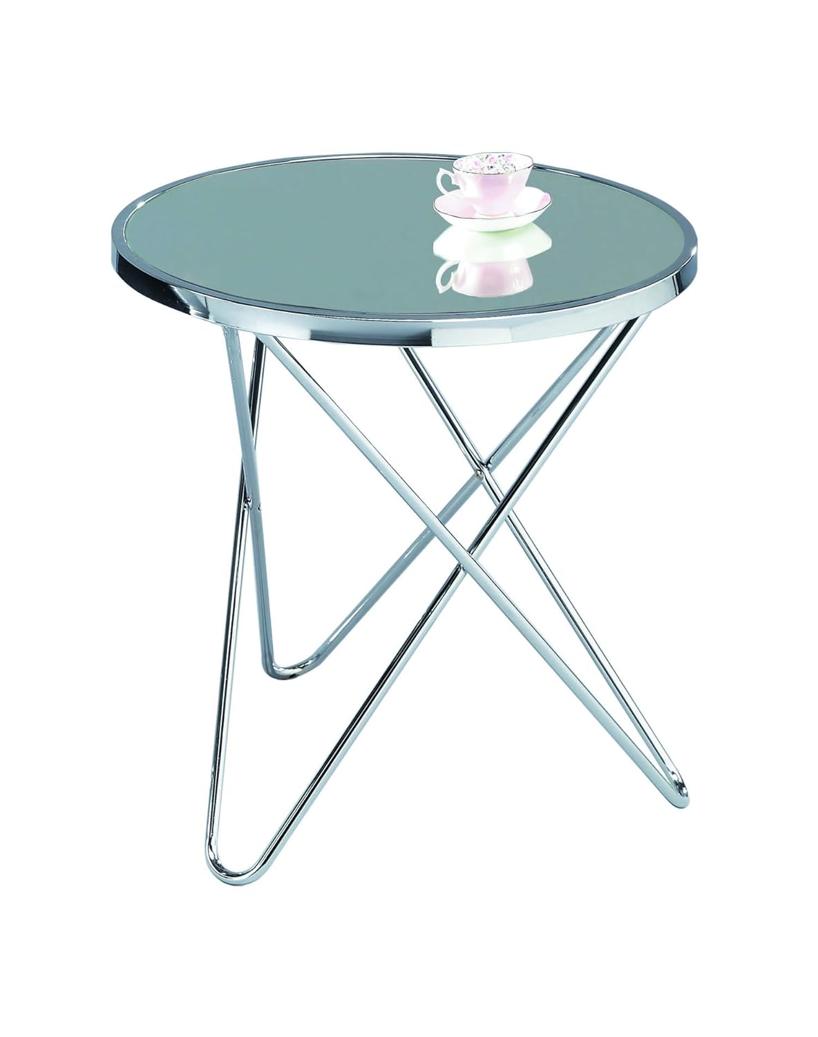 Copper Black Aspect Porto Round Side End Coffee Table 45 X 45 X 50