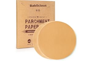 Baklicious 250Pcs 4 Inch Parchment Paper Rounds. Non Stick Round Parchment Paper, Baking Parchment Circles for Cake Baking, P