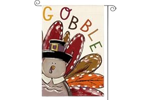 AVOIN colorlife Thanksgiving Turkey Garden Flag 12x18 Inch Double Sided, Gobble Harvest Holiday Yard Outdoor Decorative Flag