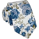 Kebocis Mens Skinny Cotton Floral Necktie Thin Tie for Men