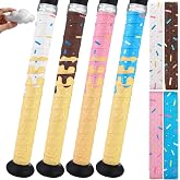 AKAIXI 2/4/6 Pack Ice Cream Drip Baseball Bat Grip Tapes 0.5mm/1.1mm/1.75mm | Precut Pro Feel Batting Wrap with Full Adhesive for Baseball/Softball Bat Non-Slip Cushioned for Player Coach Game Training