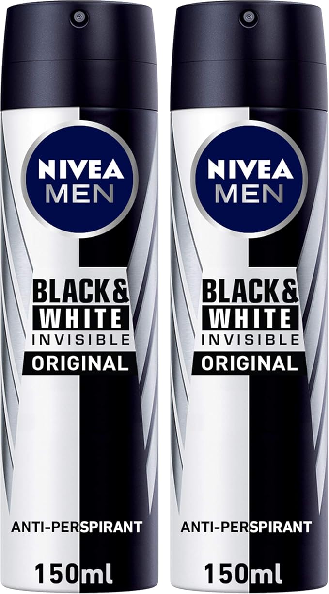 NIVEA Black & White Invisible Original Antiperspirant Spray for Men, 2