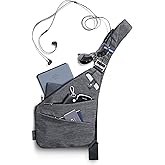 NIID FINO Sling Bag Shoulder Crossbody Bag Slim Multipurpose Daypack Cycling Walking Hiking Trip Fits Up to 7.9 inch iPad (Gray Right Hand)