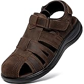 Boveshorn Mens Fisherman Leather Closed Toe Sandals Walking Dress Casual Sandalias Whith Memory Foam Summer Outdoor Athletic Adjustable Comfortable